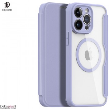 Dux Ducis Skin X Pro dirbtinos odos dėklas su magsafe violetinis Iphone 14 Pro Max